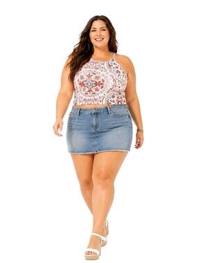 Torrid 4X High Neck Crop Top Doily Medallion Floral Boho NWT